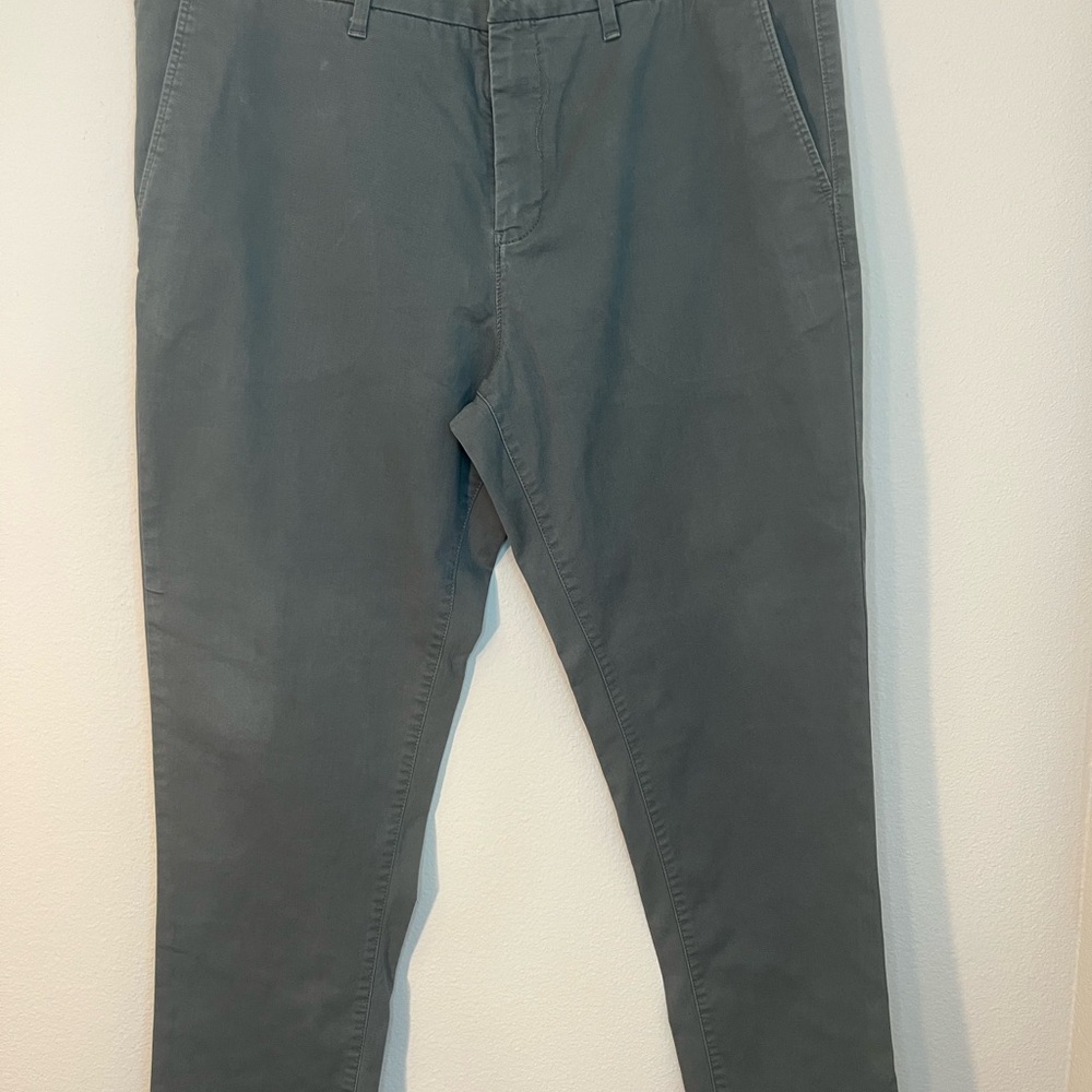 Express Mens Chino Pants Gray Stretch Flat Front Pockets 38x32